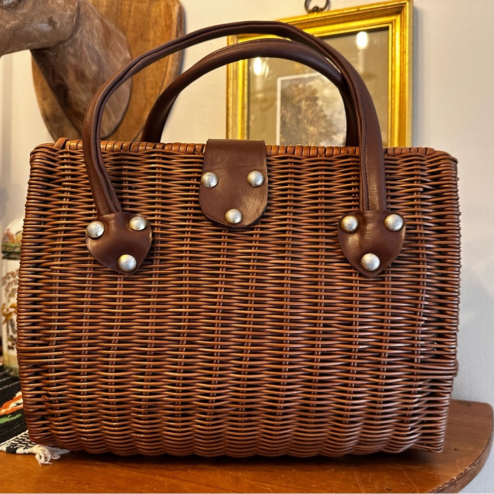 Vintage Wicker Basket Handbag - Picture 5 of 7